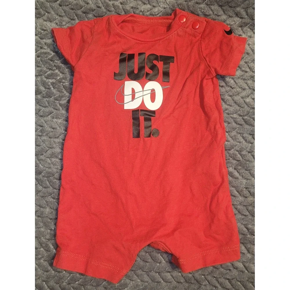 Nike Jordan Baby Rompers Bundle Newborn Just Do It Nike Air Blue Gray Red 3pc